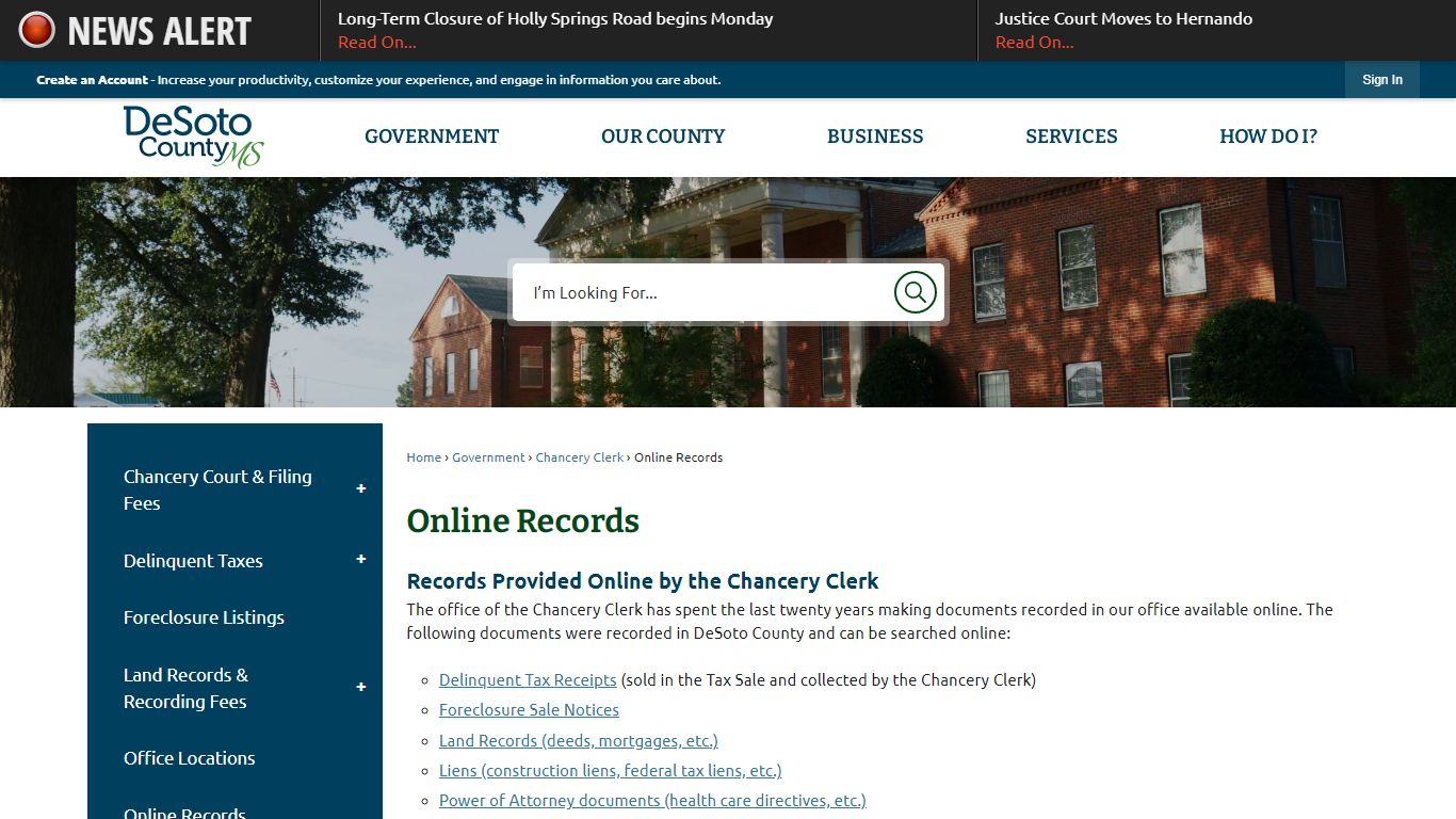 Online Records | DeSoto County, MS - Official Website