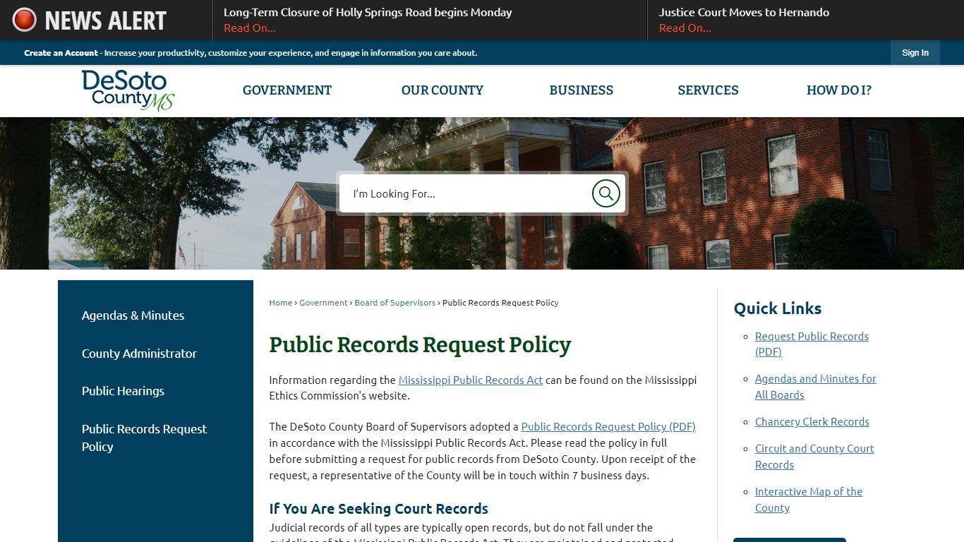 Public Records Request Policy | DeSoto County, MS ...