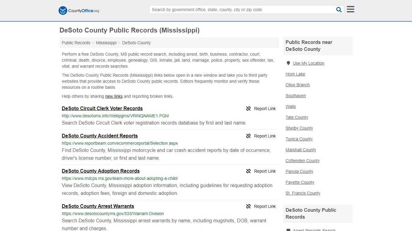 Public Records - DeSoto County, MS (Business, Criminal ...